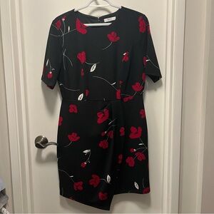 Suzy Shier Black and Red floral dress size L